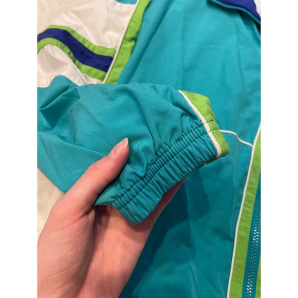 Vintage 80s 90s KAELIN Windbreaker Jacket M Medium Blue Green VTG Full Zip 70s - Picture 4 of 11